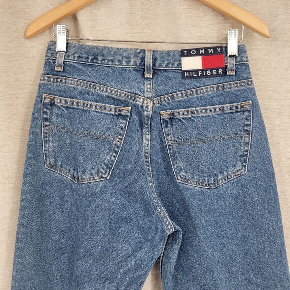 Tommy Hilfiger Perfect T Jeans Vintage Big Back Flag Patch Cotton Women's Sz 10 - Picture 7 of 12